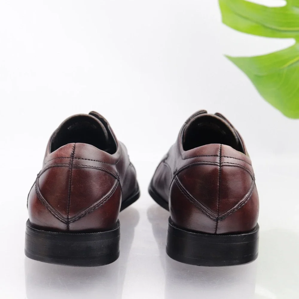 Florsheim Shoes Mens Welles Oxford Size 10.5 D Brown Leather Cap Toe Derby Dress